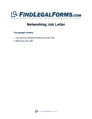 Networking Job Letter Template