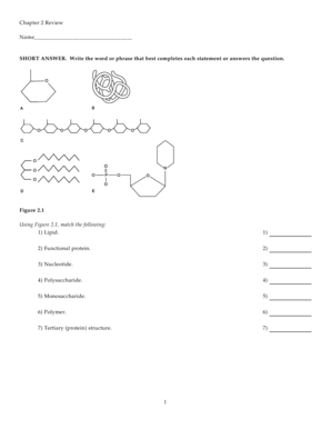 Chapter 2 Review Worksheet