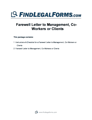 Farewell Letter to Management, Co-Workers or Clients