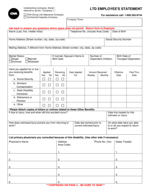 Employee's Statement Form