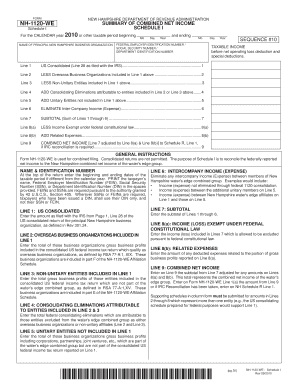 New Hampshire NH-1120-WE Schedule I