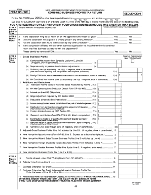 New Hampshire Combined Business Profits Tax Return