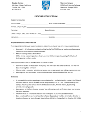 Proctor Request Form