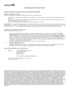 Anthem Continuation of Care Form