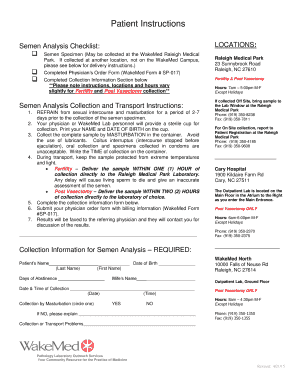 Semen Analysis Checklist