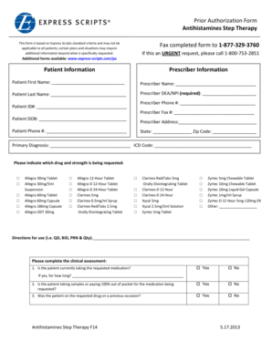 Antihistamines Step Therapy Prior Authorization Form