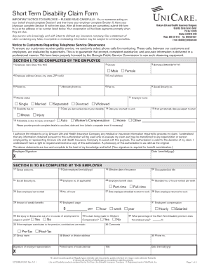 Short Term Disability Claim Form
