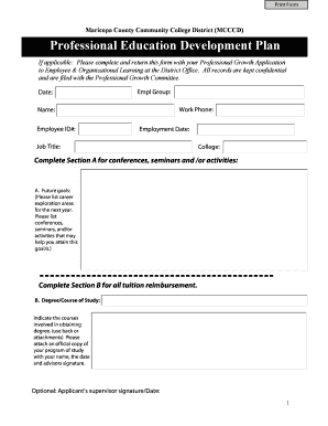 Professional Education Development Plan