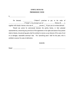 Simple Demand Promissory Note
