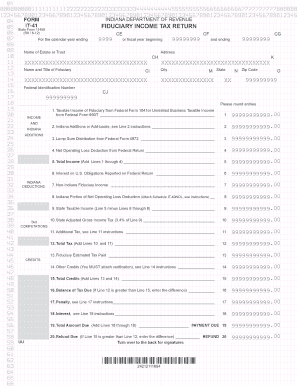 Indiana Fiduciary Income Tax Return
