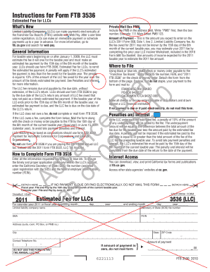 California Form FTB 3536