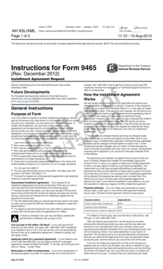 IRS Form 9465 Installment Agreement Request