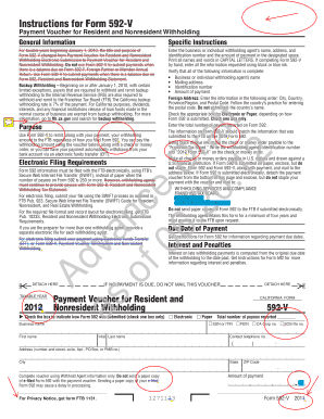 California Form 592-V Payment Voucher