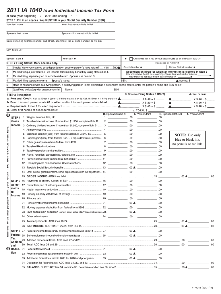 1040 tax form 2011 Preview on Page 1.