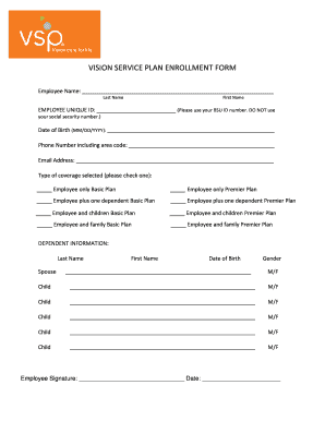 Vision Service Plan Enrollment Form