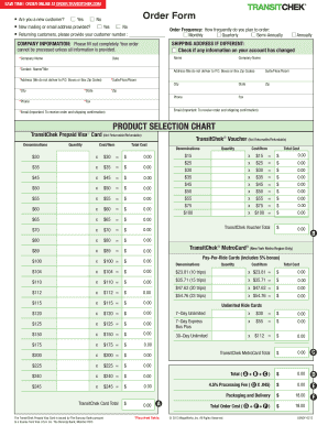 TransitChek Order Form