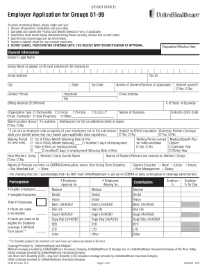 Employer Application for Groups 51-99