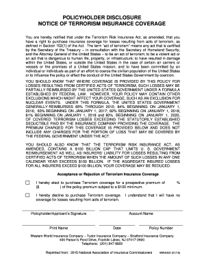 Terrorism Insurance Coverage Notice