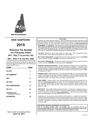 New Hampshire Business Tax Extension Form