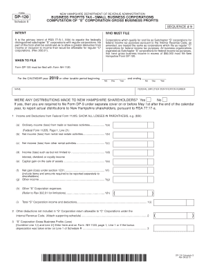 New Hampshire DP-120 Business Profits Tax Form