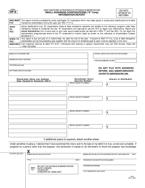 New Hampshire S Corporation Distribution Report