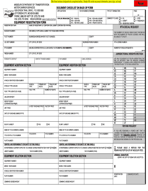 Missouri Motor Carrier Equipment Registration Form