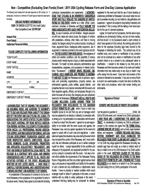 USA Cycling Non-Competitive Event Release Form