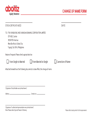 Change of Name Form