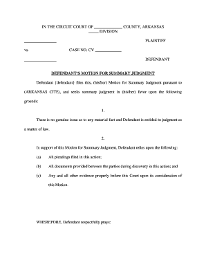 Defendant’s Motion for Summary Judgment