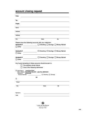 Account Closing Request