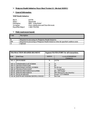 Walgreens Health Initiatives Payor Sheet