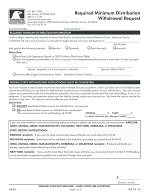 Required Minimum Distribution Form