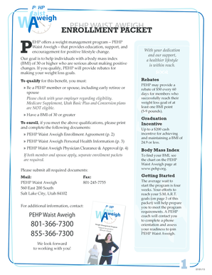 PEHP Waist Aweigh Enrollment Agreement