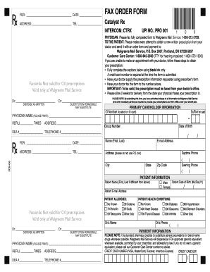 Walgreens Mail Service Prescription Order Form