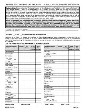 Oklahoma Residential Property Condition Disclosure Statement