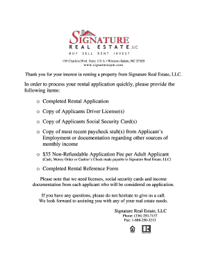 Rental Application Form