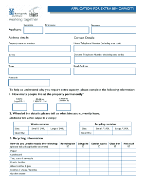 Application for Extra Bin Capacity