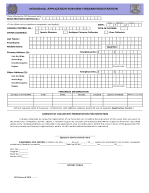 Individual Firearm Registration Application