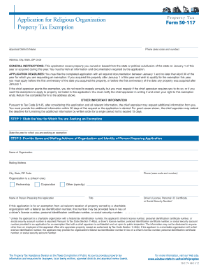 Texas Religious Organization Property Tax Exemption Form