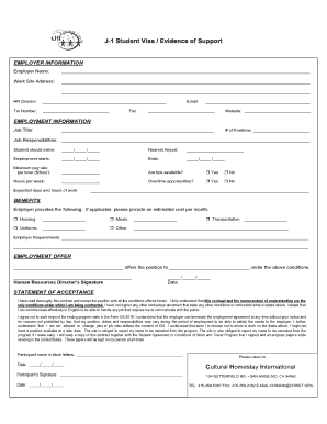 J-1 Student Visa Employment Offer
