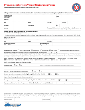 Fillable Online scsk12 Procurement Services Vendor Registration Forms ...