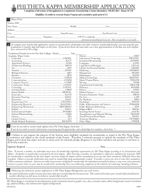 Phi Theta Kappa Membership Application