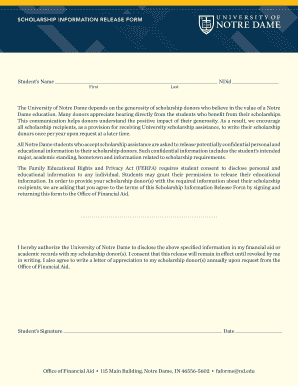 Scholarship Information Release Form