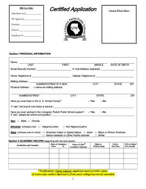 Livingston Parish Public Schools Certified Application