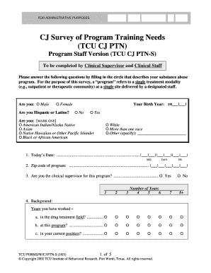 TCU CJ Survey of Program Training Needs