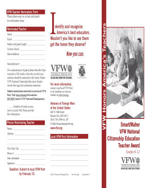 VFW Teacher Nomination Form