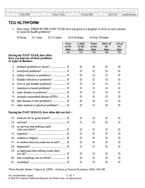 TCU Health Form