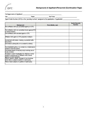 Background Check Application Form