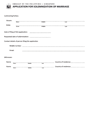 Philippine Marriage License Application