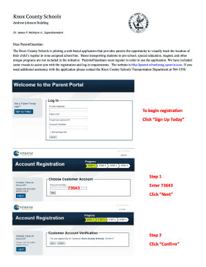 Knox County School Bus Tracking Registration Form